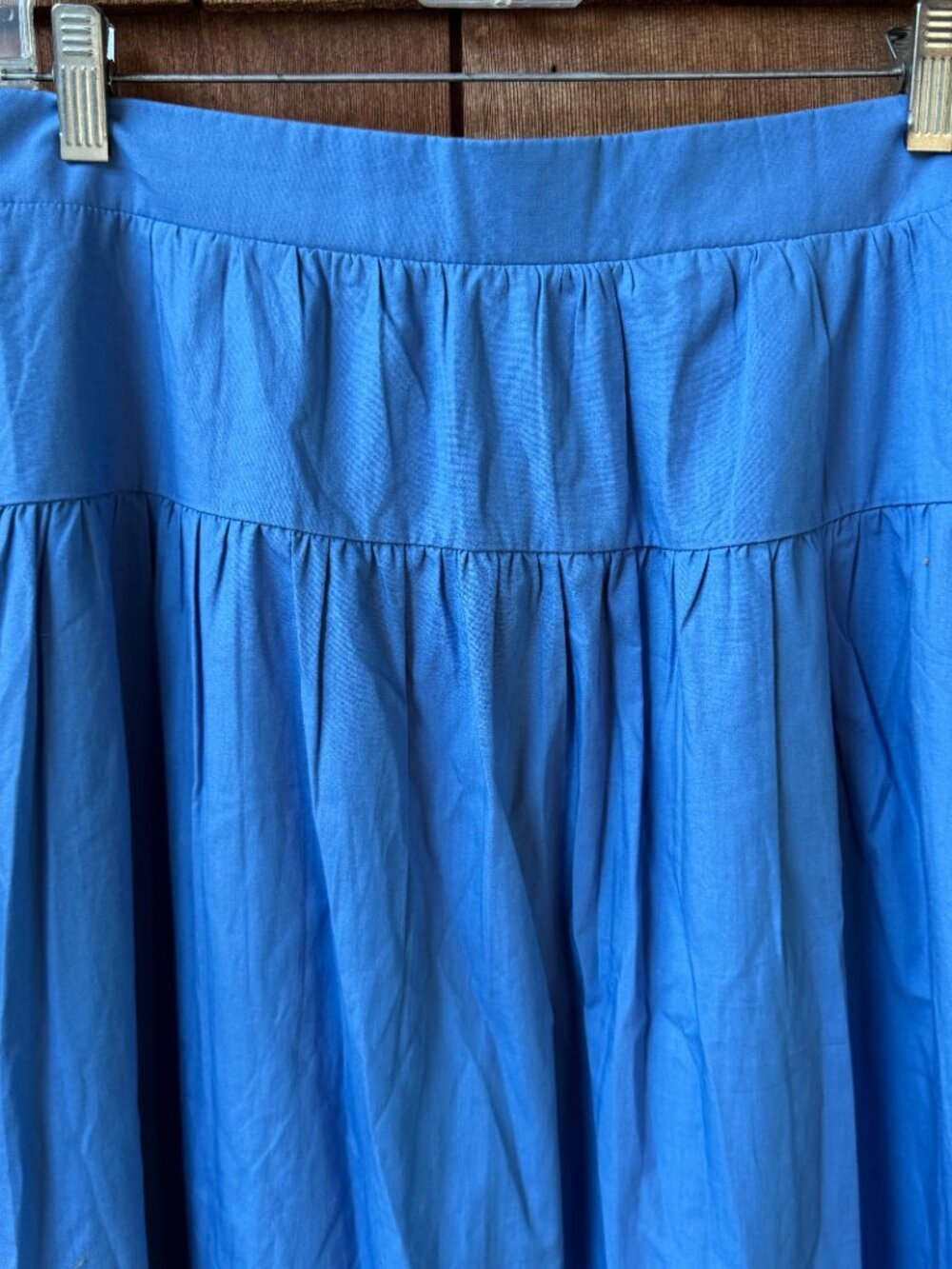NWT Abercrombie & Fitch Blue Poplin Tiered Maxi Skirt in Women's Large - Picture 8 of 14